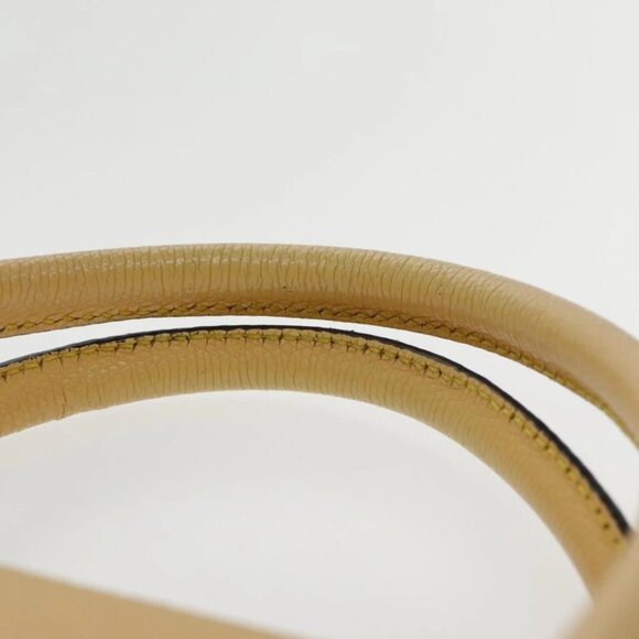 CELINE Hand Bag Leather Yellow Gold Auth 94782 - Picture 9 of 16